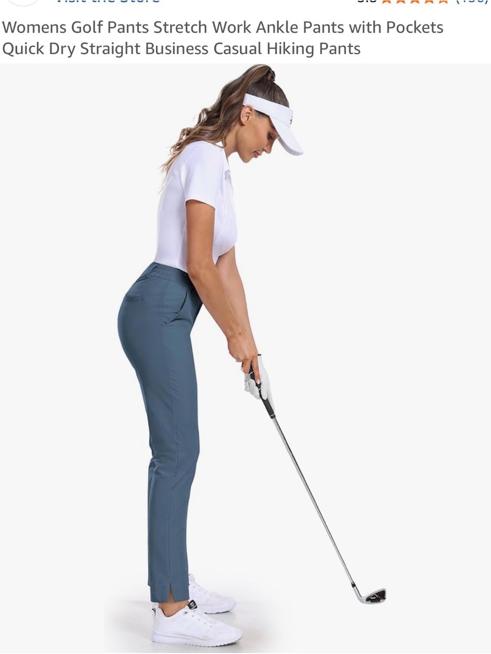 Women’s Stretch Golf Ankle Pants - Gray/Green Brand New/Never Worn
